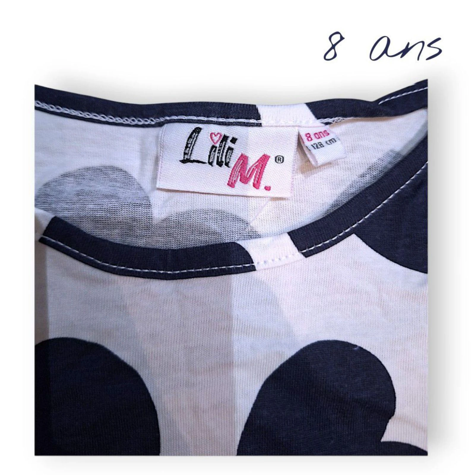 💫💙 Top de niña con estampado de corazones talla 8 años – estilo moderno 💙💫 – photo 3